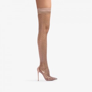 Le Silla GILDA THIGH-HIGH BOOT 120 mm Tanno Beige | IT_LS55523